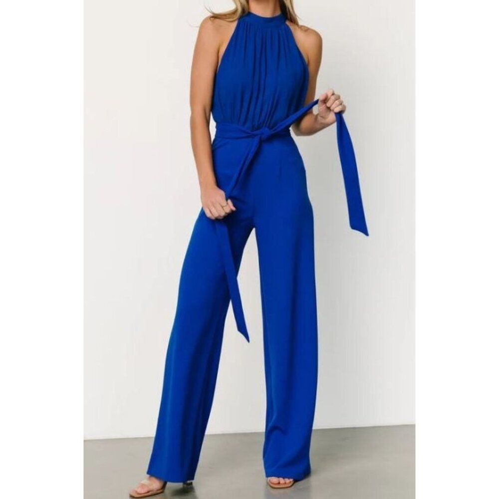 💙🦋 NWT Baltic Born Erin Sleeveless Cobalt Blue Jumpsuit Size Large